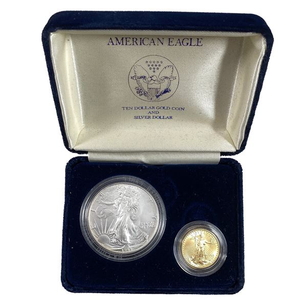 1993 GEM BU US Gold and Silver Eagle Set [2 Coins]