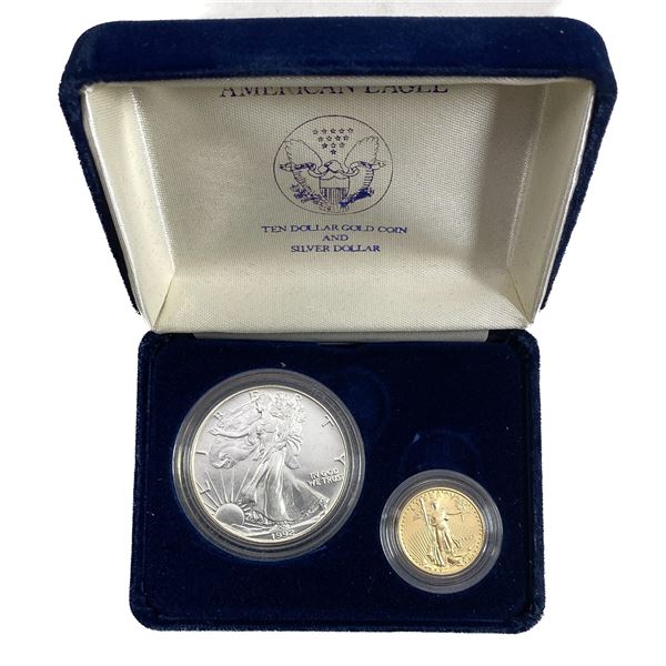 1992 GEM BU US Gold and Silver Eagle Set [2 Coins]