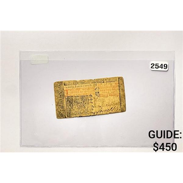 1758 30 Shillings New Jersey Colonial Note