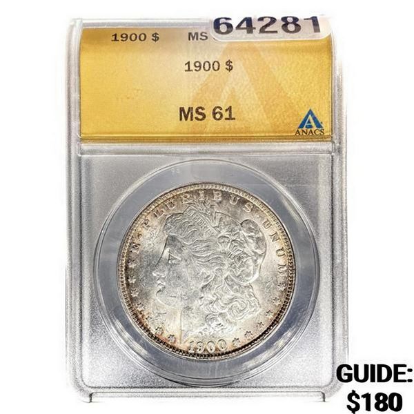 1900 Morgan Silver Dollar ANACS MS61