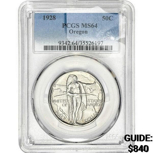 1928 Oregon Trail Half Dollar PCGS MS64
