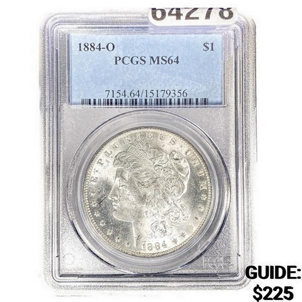 1884-O Morgan Silver Dollar PCGS MS64
