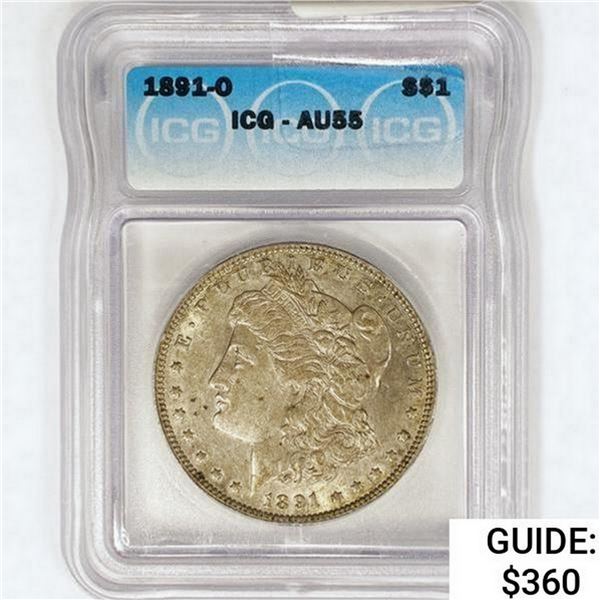 1891-O Morgan Silver Dollar ICG AU55