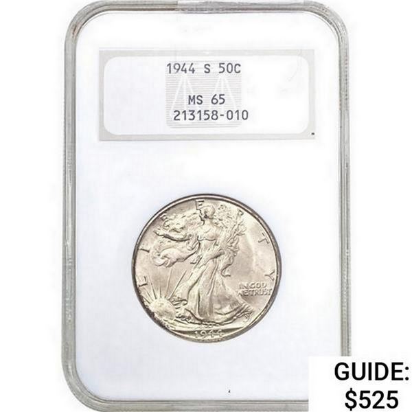 1944-S Walking Liberty Half Dollar MS65 NGC