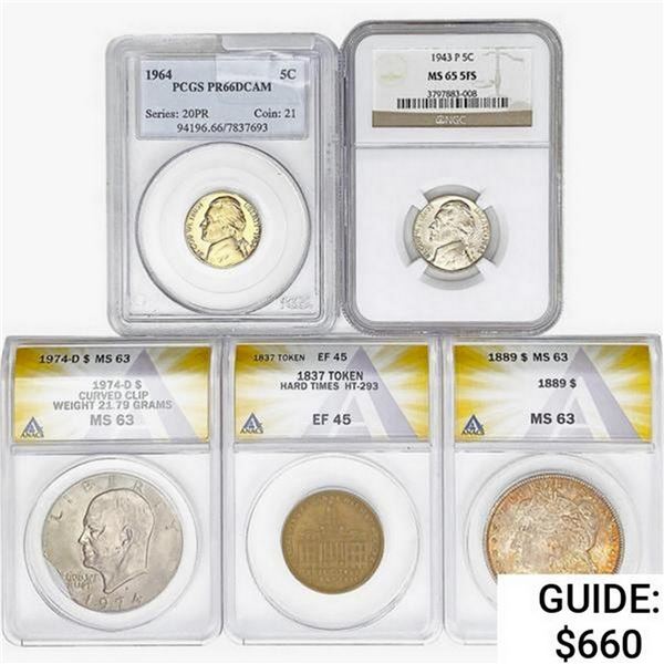[5] 1837-1974-D Varied Coinage Collection PCGS/NGC/ANACS