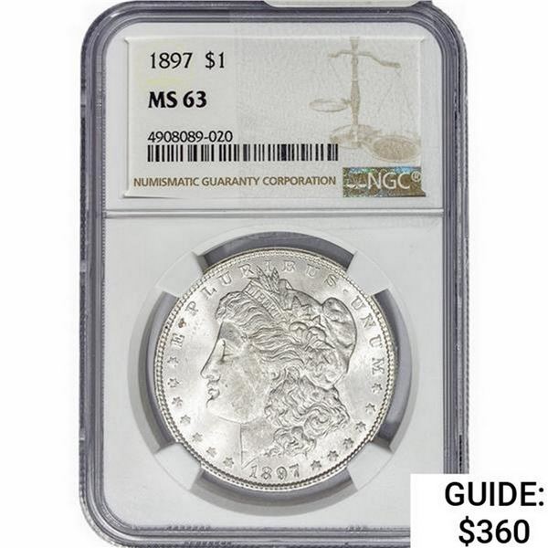 1897 Morgan Silver Dollar NGC MS63