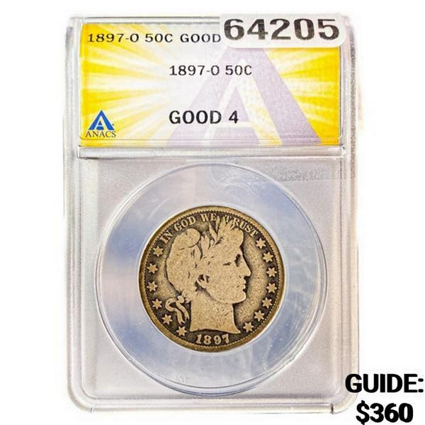 1897-O Barber Half Dollar ANACS GOOD4