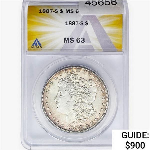 1887 Morgan Silver Dollar ANACS MS63