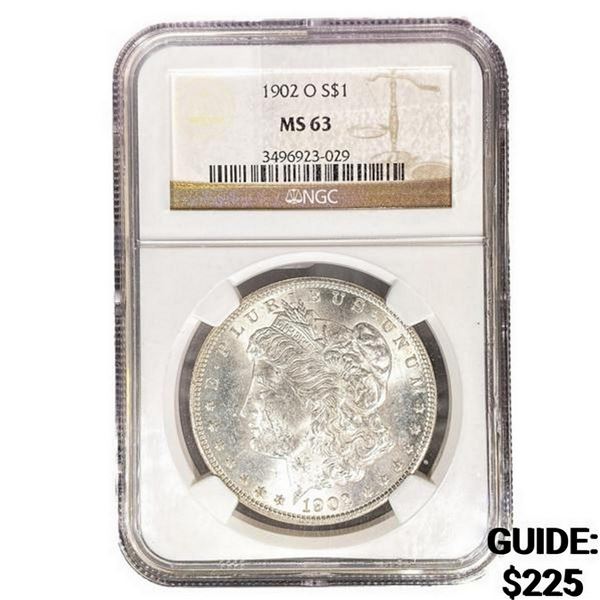 1902-O Morgan Silver Dollar NGC MS63