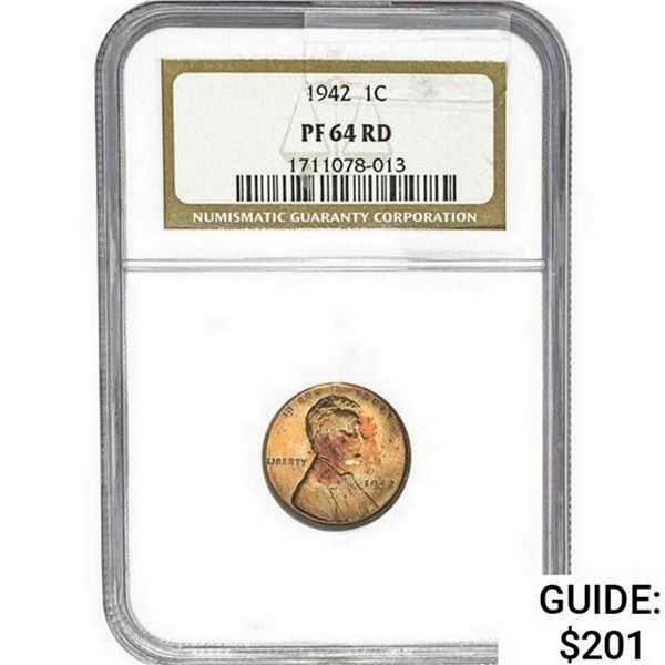1942 Wheat Cent NGC PF64 RED