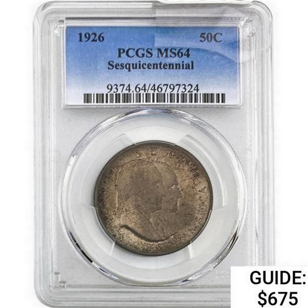 1926 Sesquicentennial Half Dollar PCGS MS64