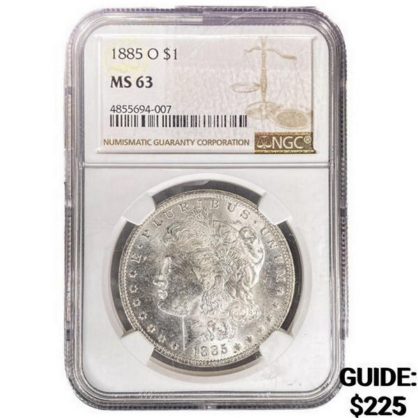 1885-O Morgan Silver Dollar NGC MS63
