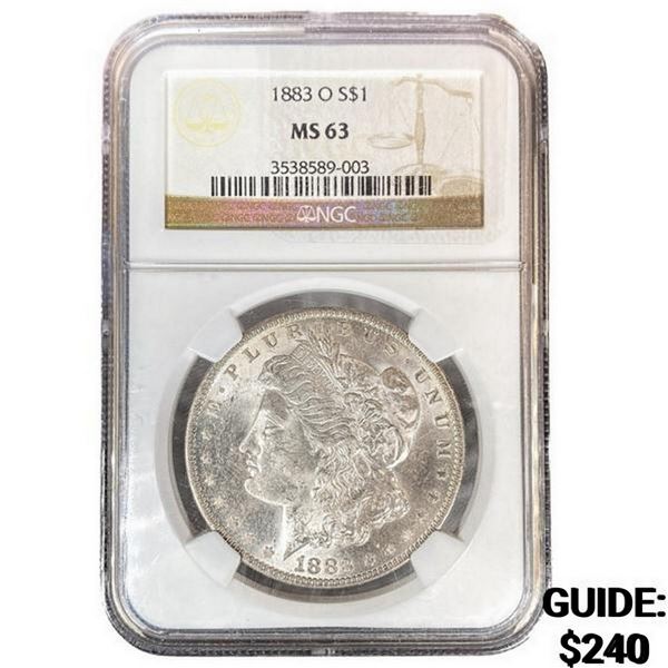 1883-O Morgan Silver Dollar NGC MS63