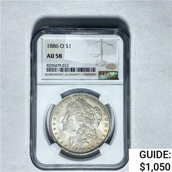 1886-O Morgan Silver Dollar NGC AU58