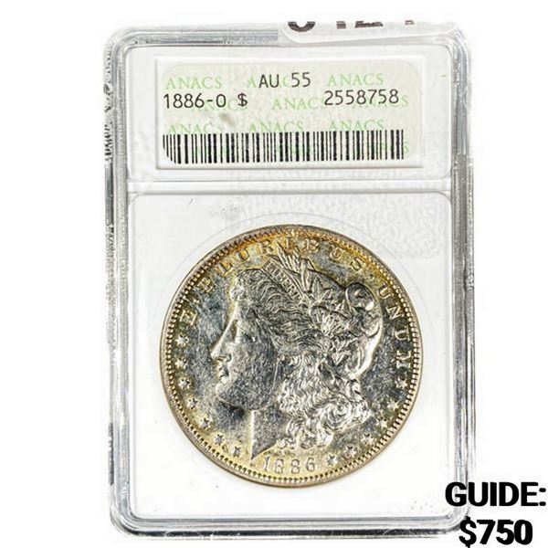 1886-O Morgan Silver Dollar ANACS AU55