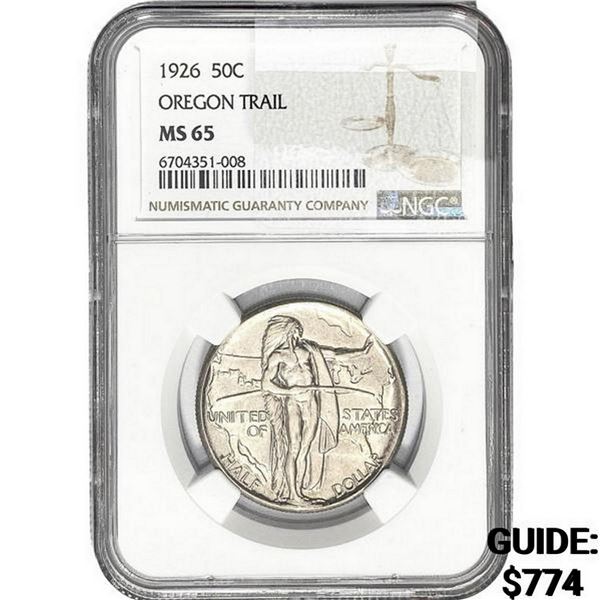 1926 Oregon Trail Half Dollar NGC MS65