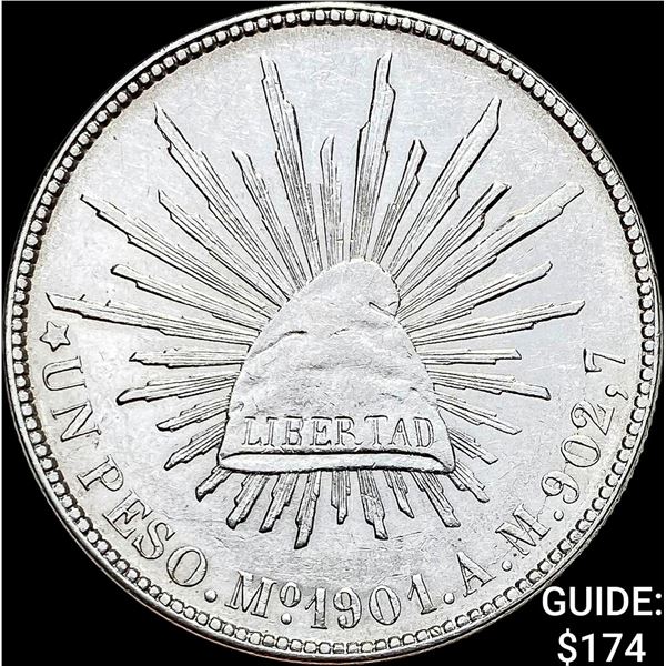 1901Mo AM Mexico Silver Peso UNCIRCULATED