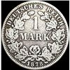 Image 2 : 1878-A Gernany 1 Silver Reichsmark NEARLY UNCIRCULATED