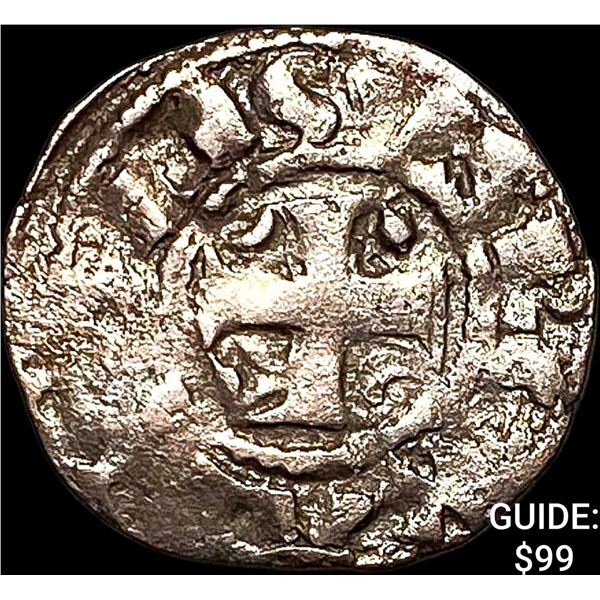 1248-1279 Portugal Alfonso III Silver Denero NEARLY UNCIRCULATED