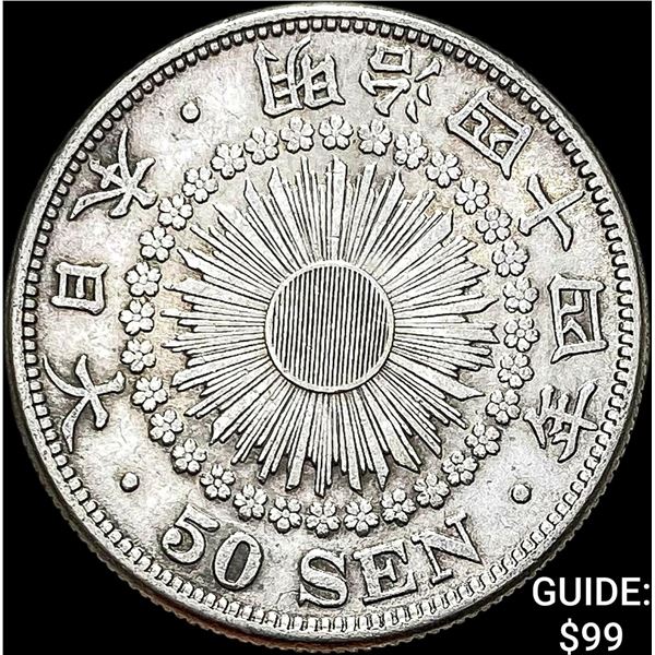 1906-1912 Japan Silver 50 Sen CLOSELY UNCIRCULATED