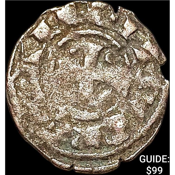 1249-1279 Portugal Alfonso III Silver Denero NEARLY UNCIRCULATED