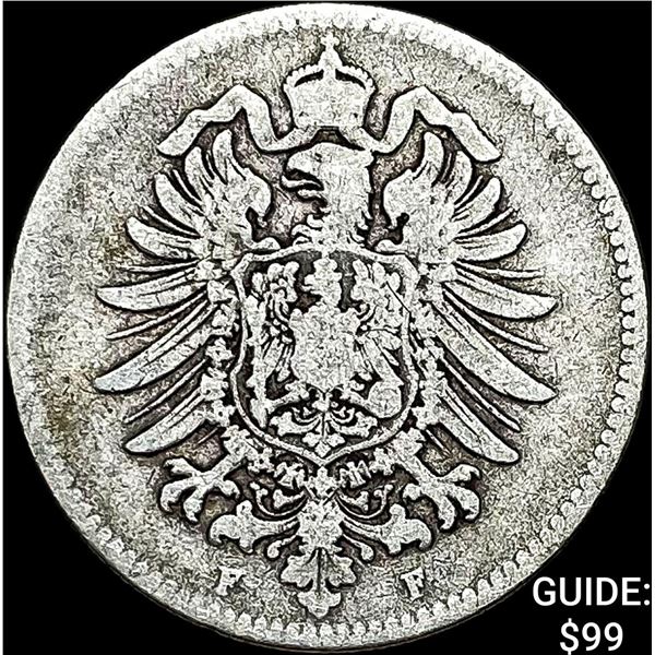 1878-F Germany Silver 1 Reichsmark NEARLY UNCIRCULATED