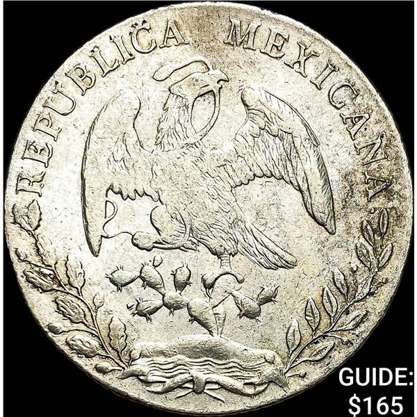 1887Go RR Mexico Silver 8 Reales Cap and Rays CLOSELY UNCIRCULATED