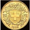 Image 2 : 1935-B Switzerland 20 Gold Francs .1867oz UNCIRCULATED