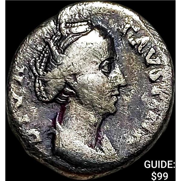 Roman Faustina Sr. 138-141 AD Silver Denarius NEARLY UNCIRCULATED
