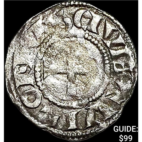 1150-1200 AD France Abbey of St.Martin Silver Denier NEARLY UNCIRCULATED