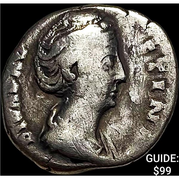 Roman Faustina Sr. 138-141 AD Silver Denarius NEARLY UNCIRCULATED