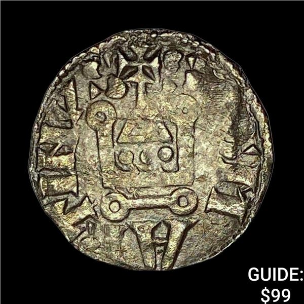 1150-1200 AD France Abbey of St.Martin Silver Denier NEARLY UNCIRCULATED