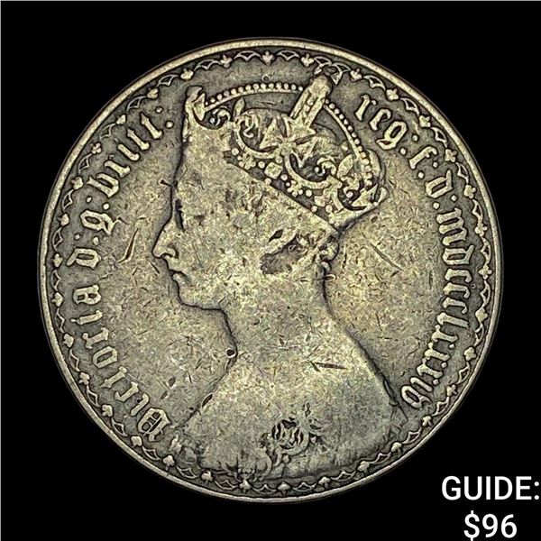 1884 Great Brit. Silver Florin 1/10 Pound NEARLY UNCIRCULATED