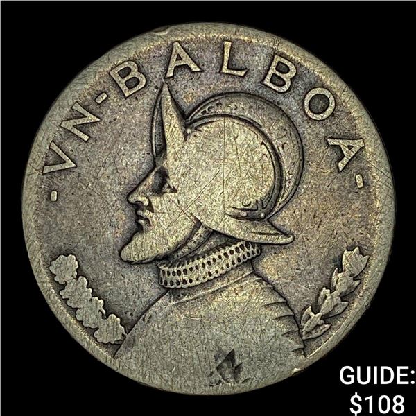 1934 Panama Silver Balboa NEARLY UNCIRCULATED