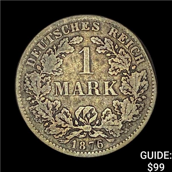 1876-H Germany Silver 1 Reichsmark NEARLY UNCIRCULATED