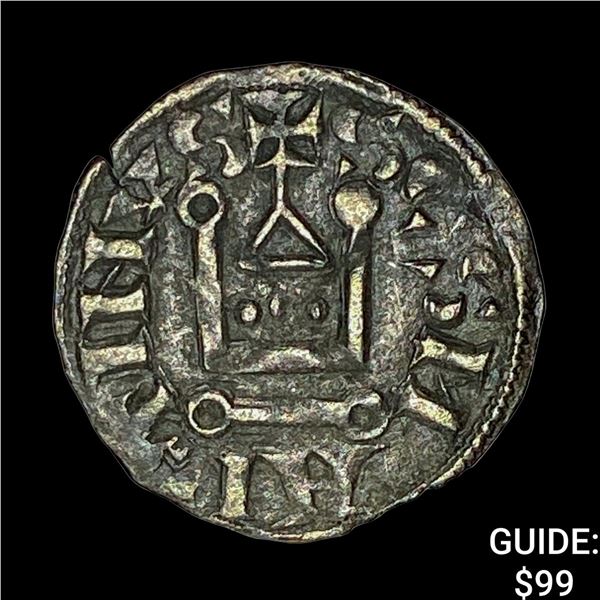 1150-1200 AD France Abbey of St.Martin Silver Denier NEARLY UNCIRCULATED