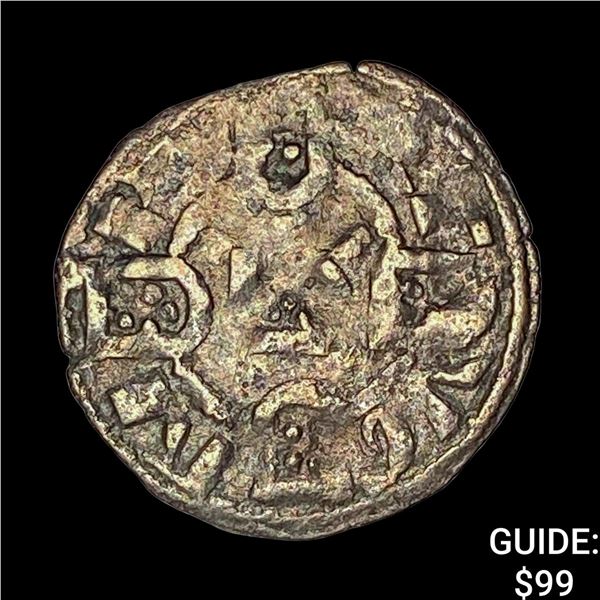 1248-1279 Portugal Alfonso III Silver Denero NEARLY UNCIRCULATED