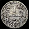 Image 2 : 1881-F Germany Silver 1 Reichsmark NEARLY UNCIRCULATED