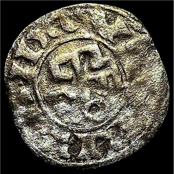 1100s France Crusades Anjou Silver Denier NEARLY UNCIRCULATED