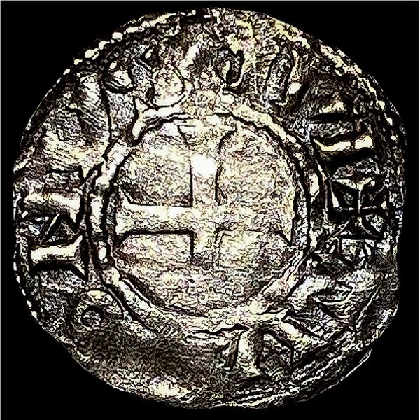 1150-1200 AD France Abbey of St.Martin Silver Denier NEARLY UNCIRCULATED