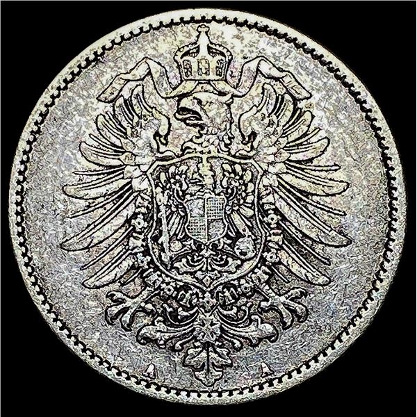 1875-A Germany Silver 1 Reichsmark NEARLY UNCIRCULATED