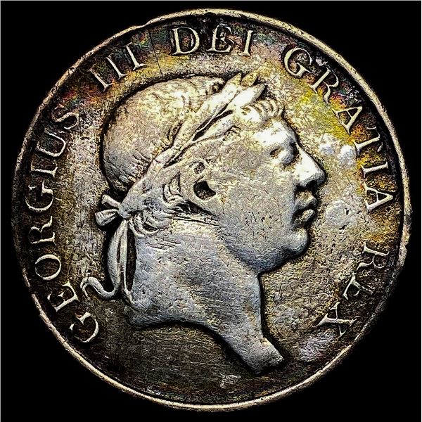 1814 Great Brit. George III Silver 3 Shill Bank Token NEARLY UNCIRCULATED