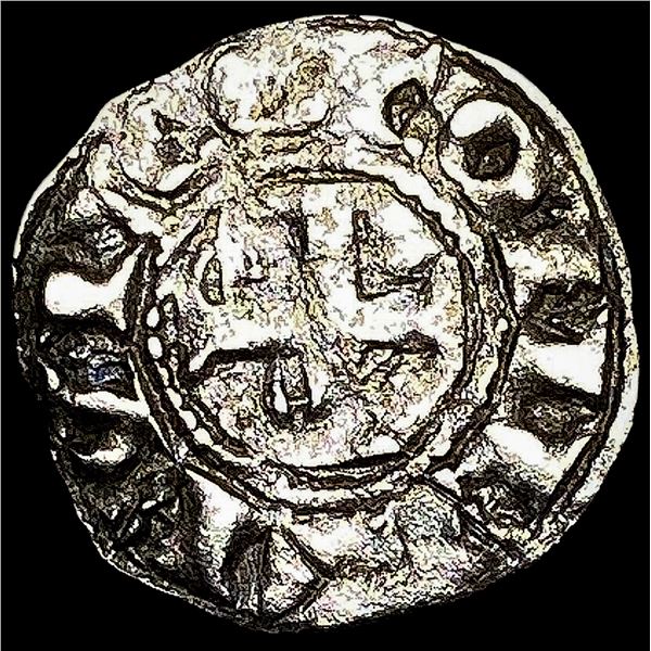 1100s France Crusades Anjou Silver Denier NEARLY UNCIRCULATED