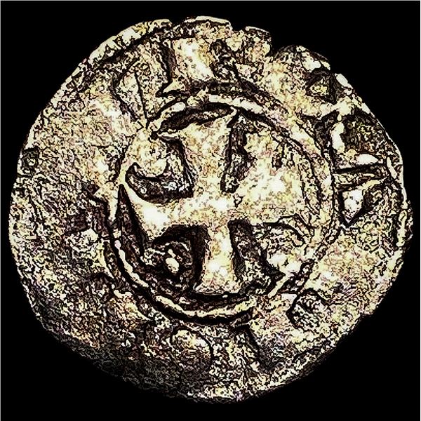 1248-1279 Portugal Alfonso III Silver Denero NEARLY UNCIRCULATED