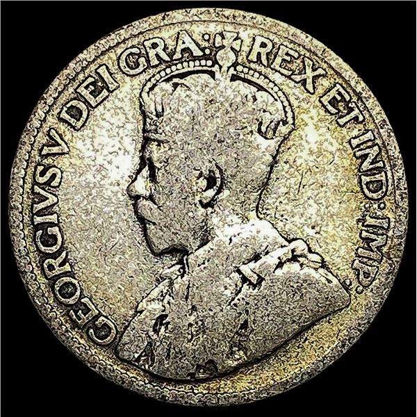 1917-C NewFoundland George V Silver 20 Cents NEARLY UNCIRCULATED