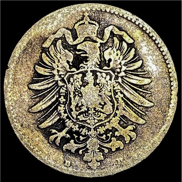 1874-D Gerrmany Silver 1 Reichsmark NEARLY UNCIRCULATED
