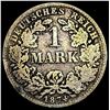 Image 2 : 1874-D Gerrmany Silver 1 Reichsmark NEARLY UNCIRCULATED