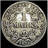 Image 2 : 1874-D Germany Silver 1 Reichsmark NEARLY UNCIRCULATED