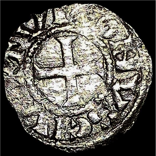 1150-1200  AD France Abbey of St.Martin Silver Denier NEARLY UNCIRCULATED