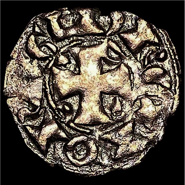 1261-1325 Portugal Crusades Dinis I Silver Dinero NEARLY UNCIRCULATED